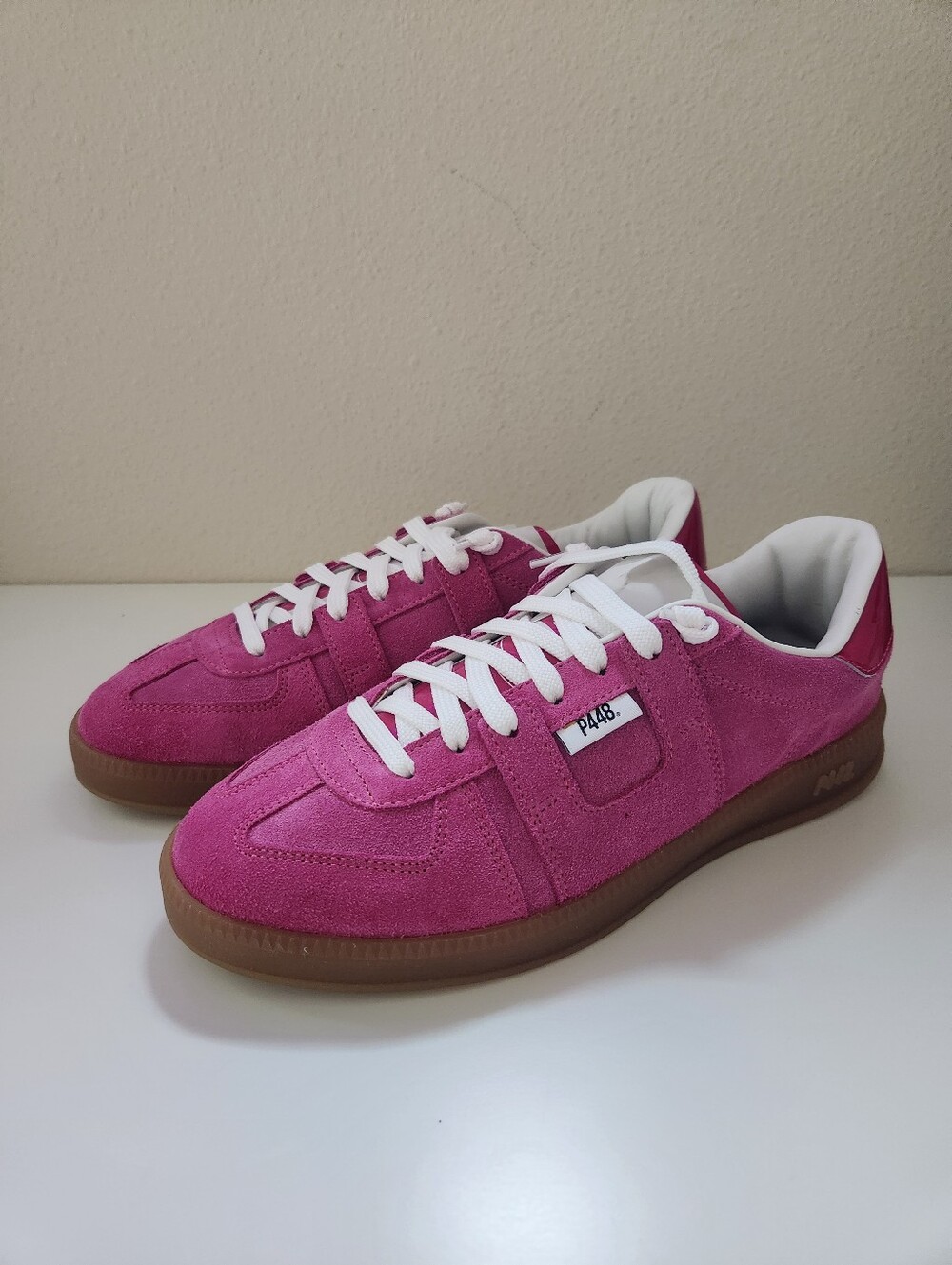P448 Monza Dango Pink Suede Sneakers Gum Sole Made in Italy NIB EU 38 & 42